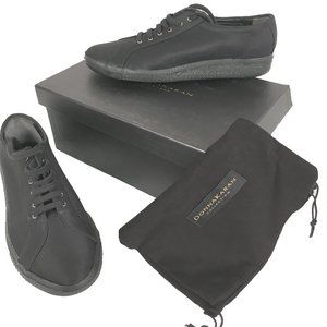 NIB Donna Karan Collection Sneakers!  8  Black Canvas  Sleek Modern Style  ITALY